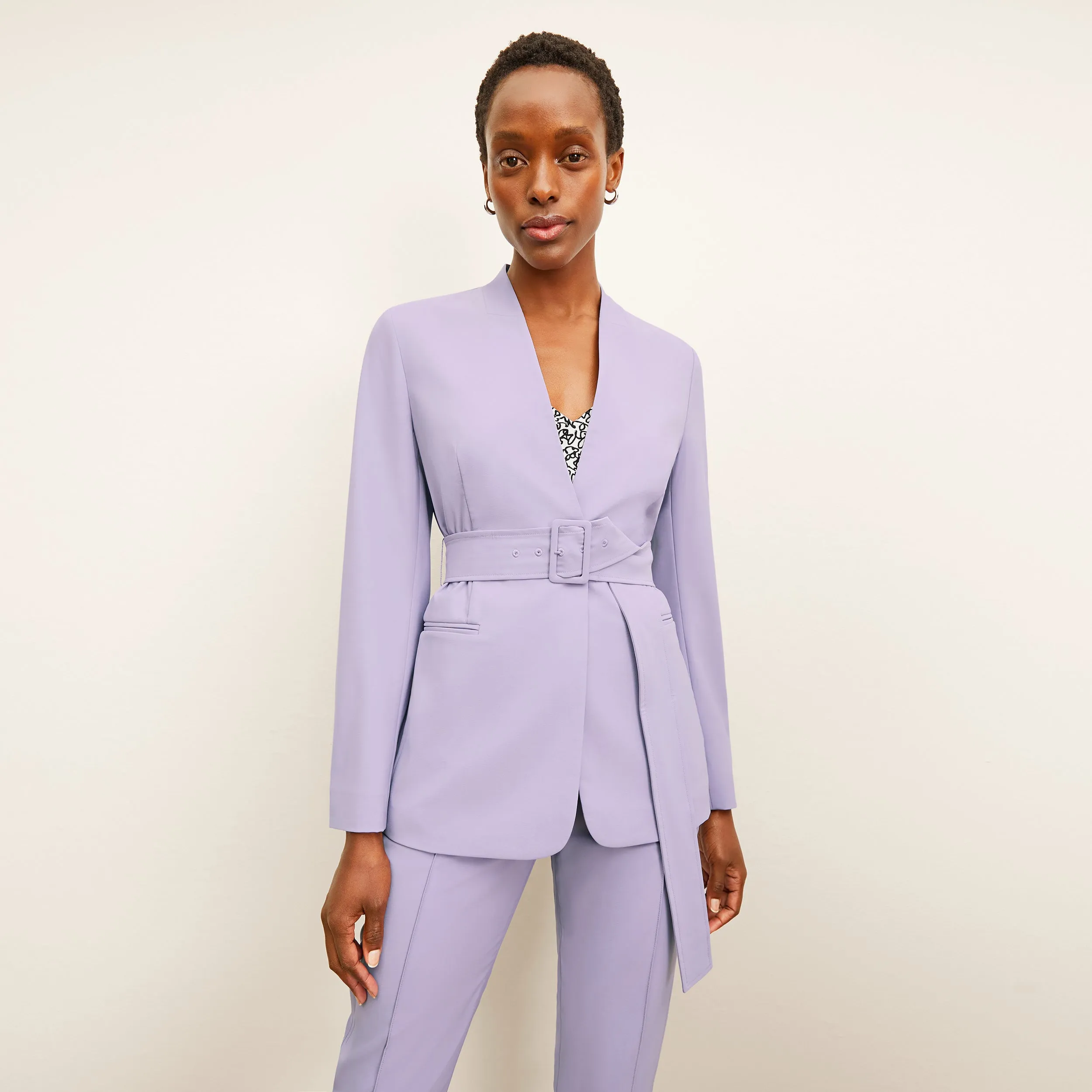 Twidwell Blazer - OrigamiTech :: Light Orchid Ribbed Collar Style