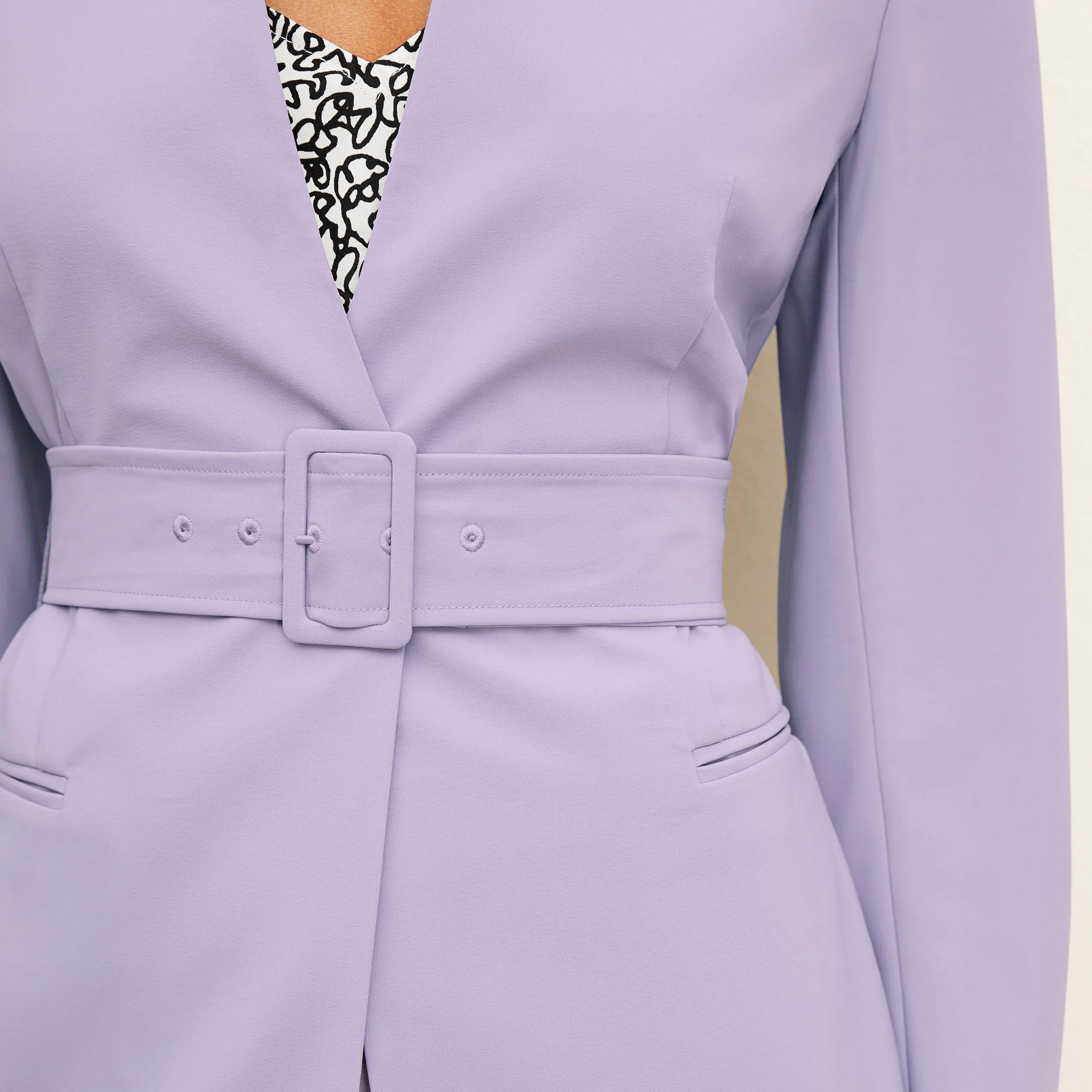 Distressed Texture Anti Pilling Twidwell Blazer - OrigamiTech :: Light Orchid