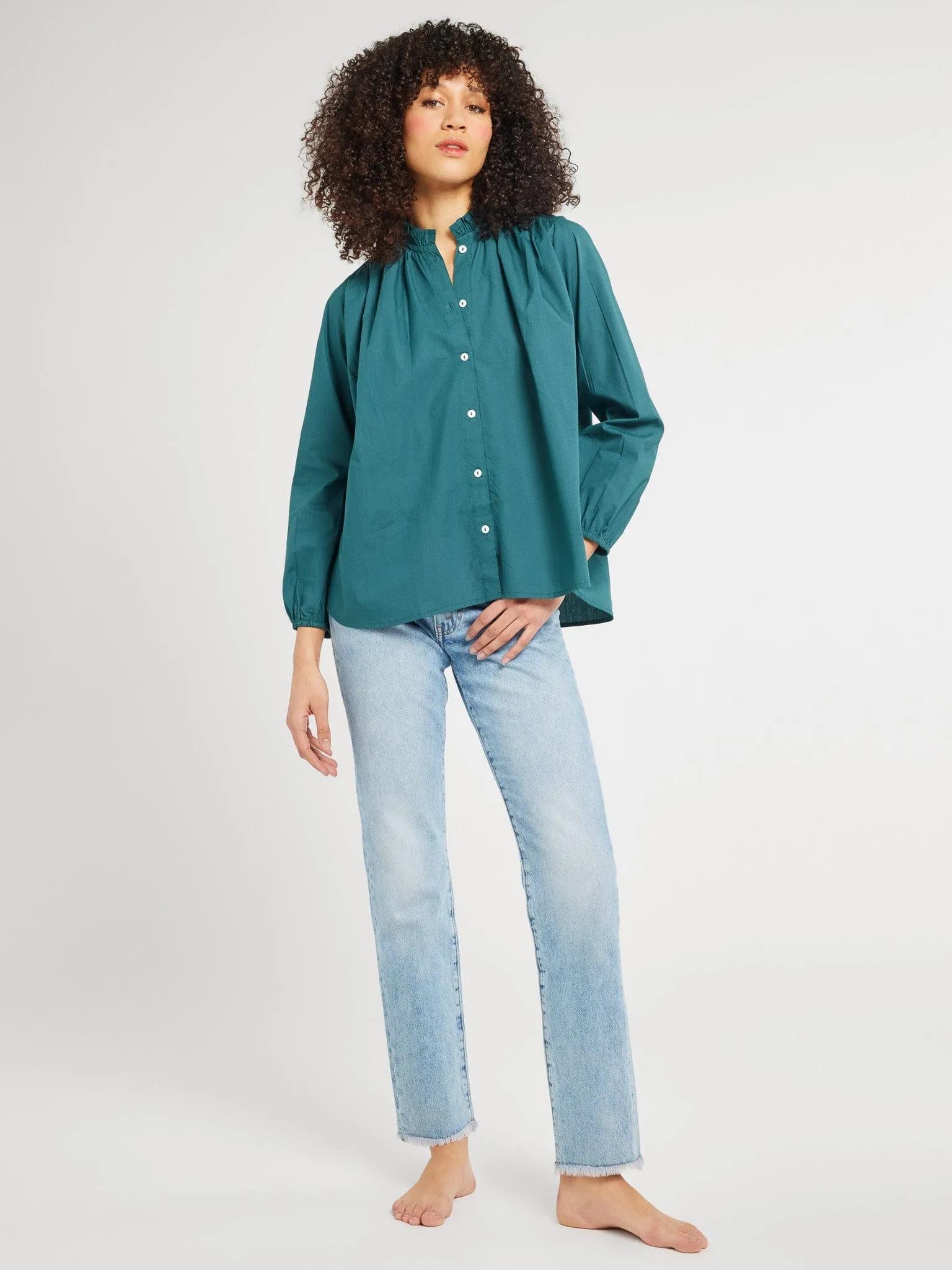 Francesca Top in Emerald MultiPanelBreathability