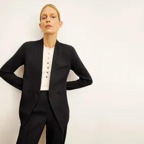 Flatlock Seam Design RecycledPolyester Janette Blazer - Butter Ponte :: Black