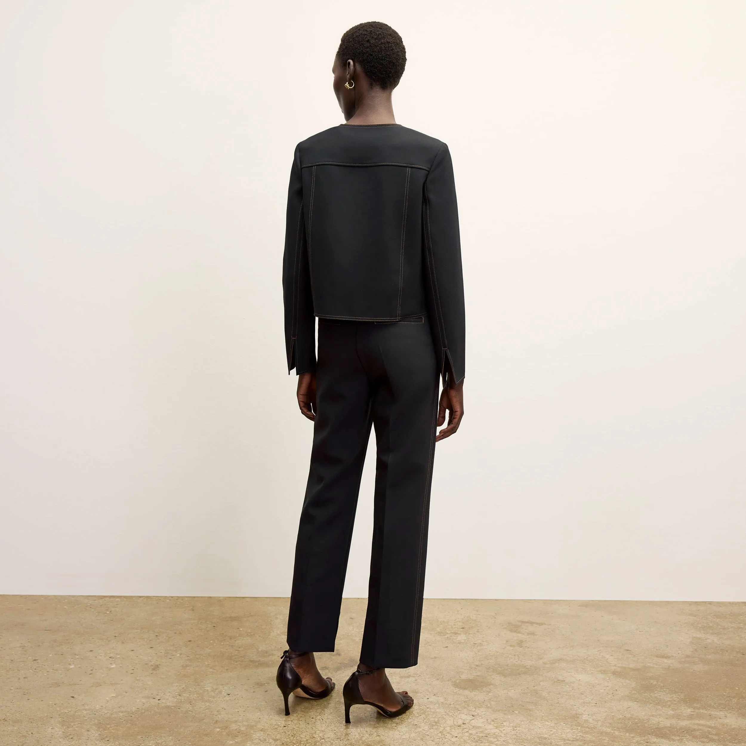 Breathable3DKnit Reinforced Shoulder MultiPanelDesign Sella Pant - Luxe Wool :: Black/Light Saddle