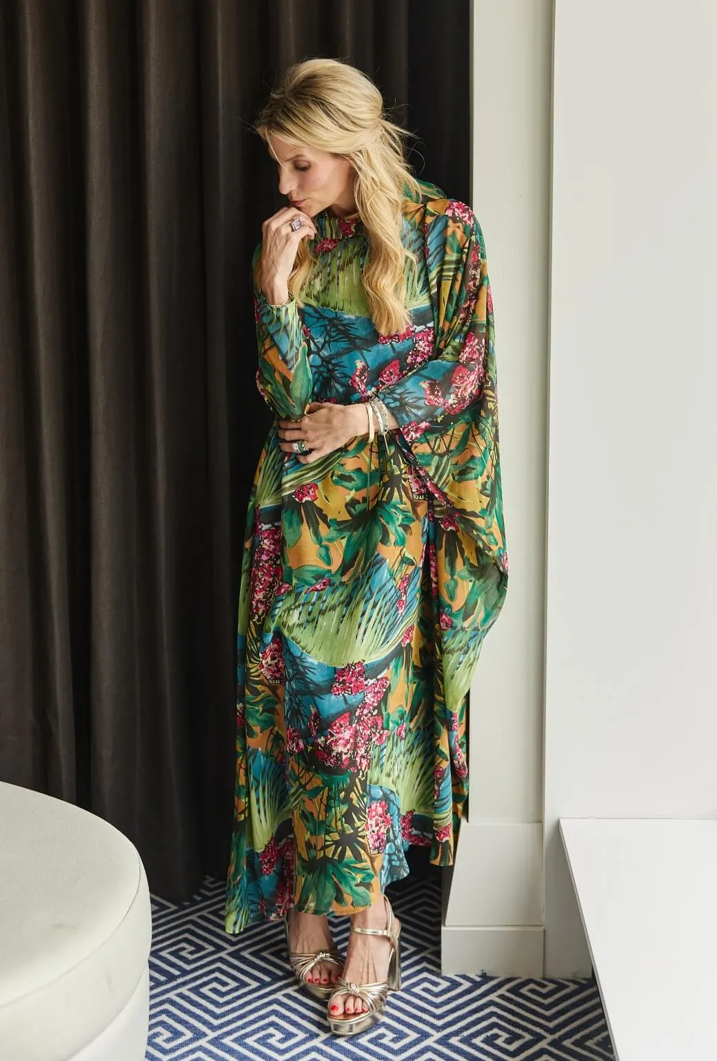 Palm Canyon Kaftan - Rainforest AntiPill Finish Classic Cut