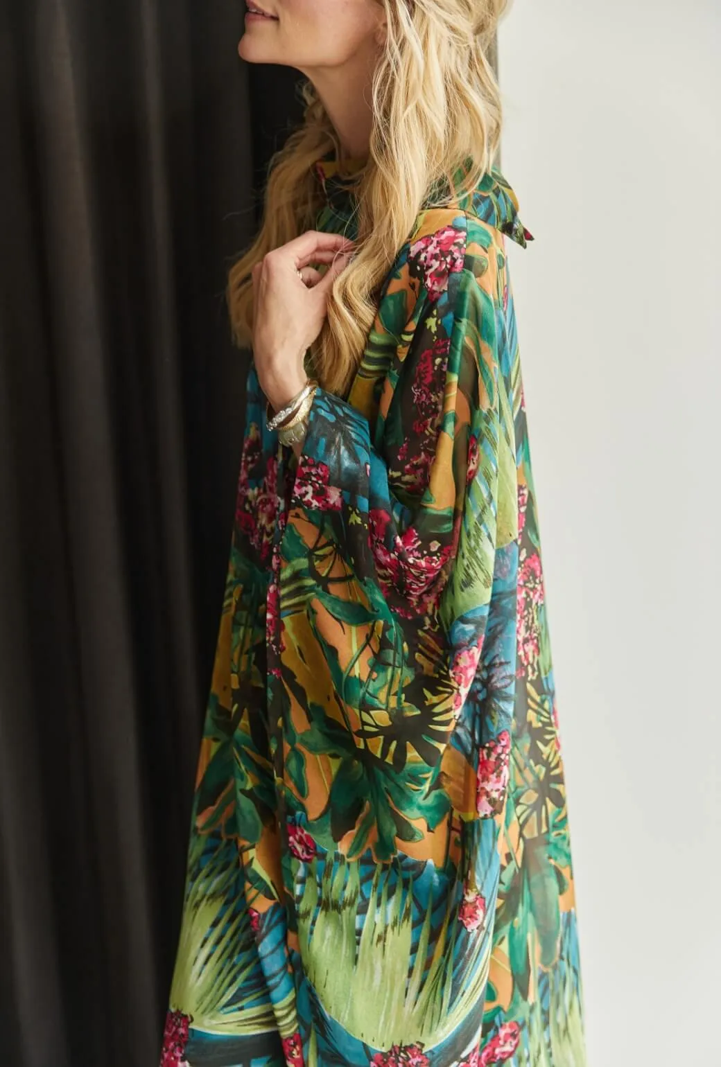 Palm Canyon Kaftan - Rainforest Quick Release Fasteners