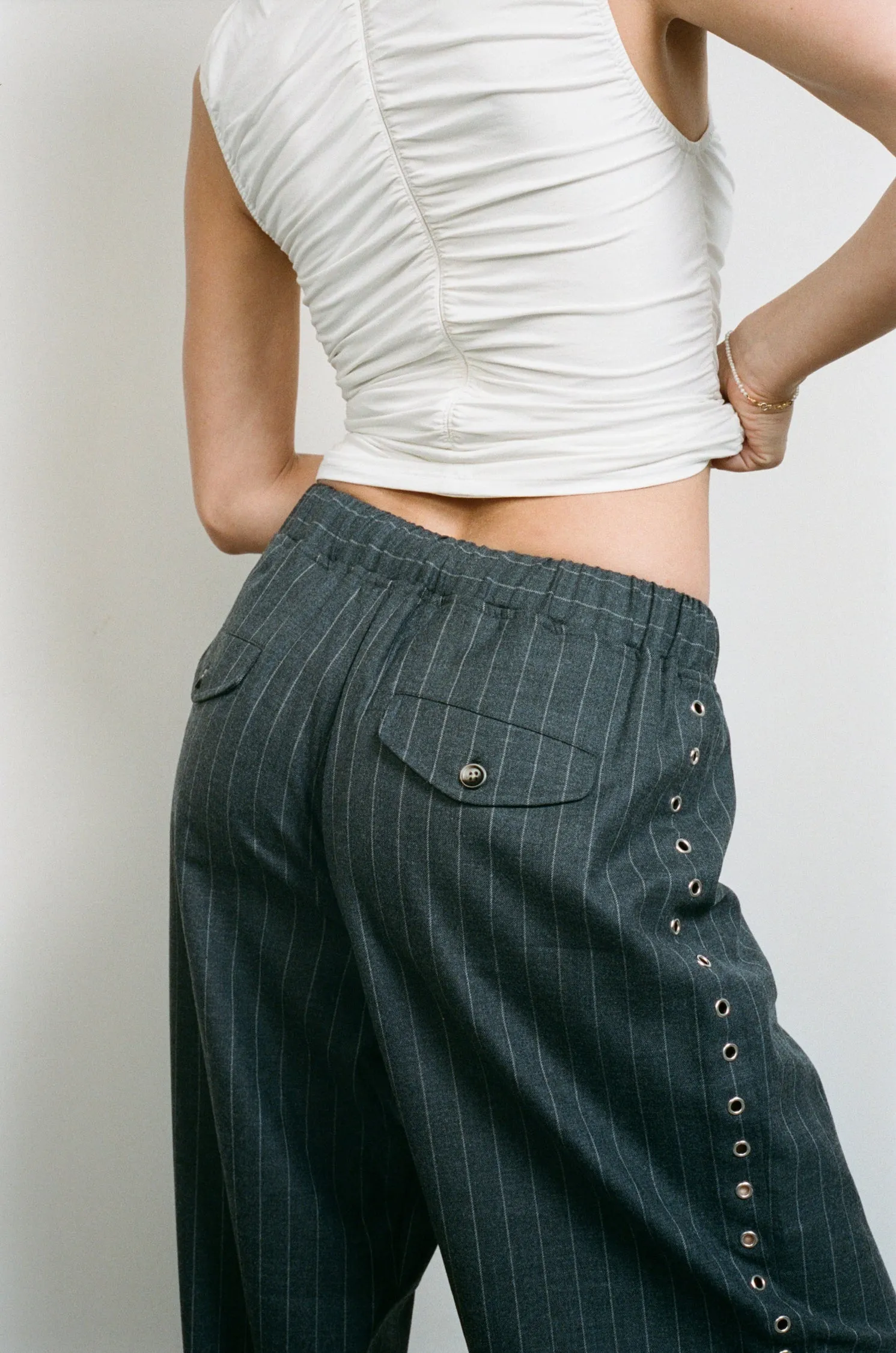 AntiSnag Fabric NAYA TROUSER - PINSTRIPE WOOL