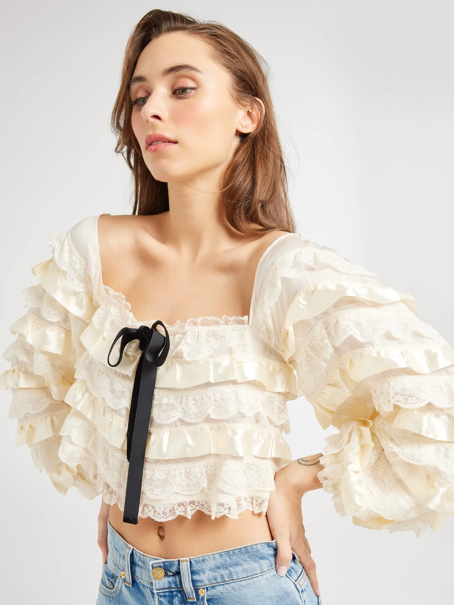 Nelle Top in Vintage Lace DurableZipper