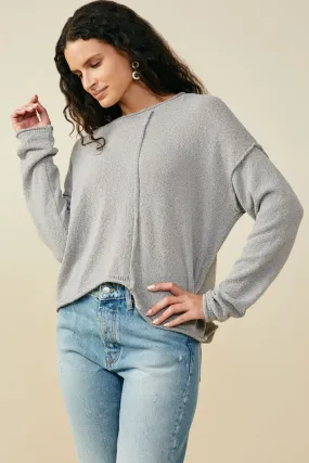 Stitch Detail Asymmetric Sweater Top Flexible Joint Mobility