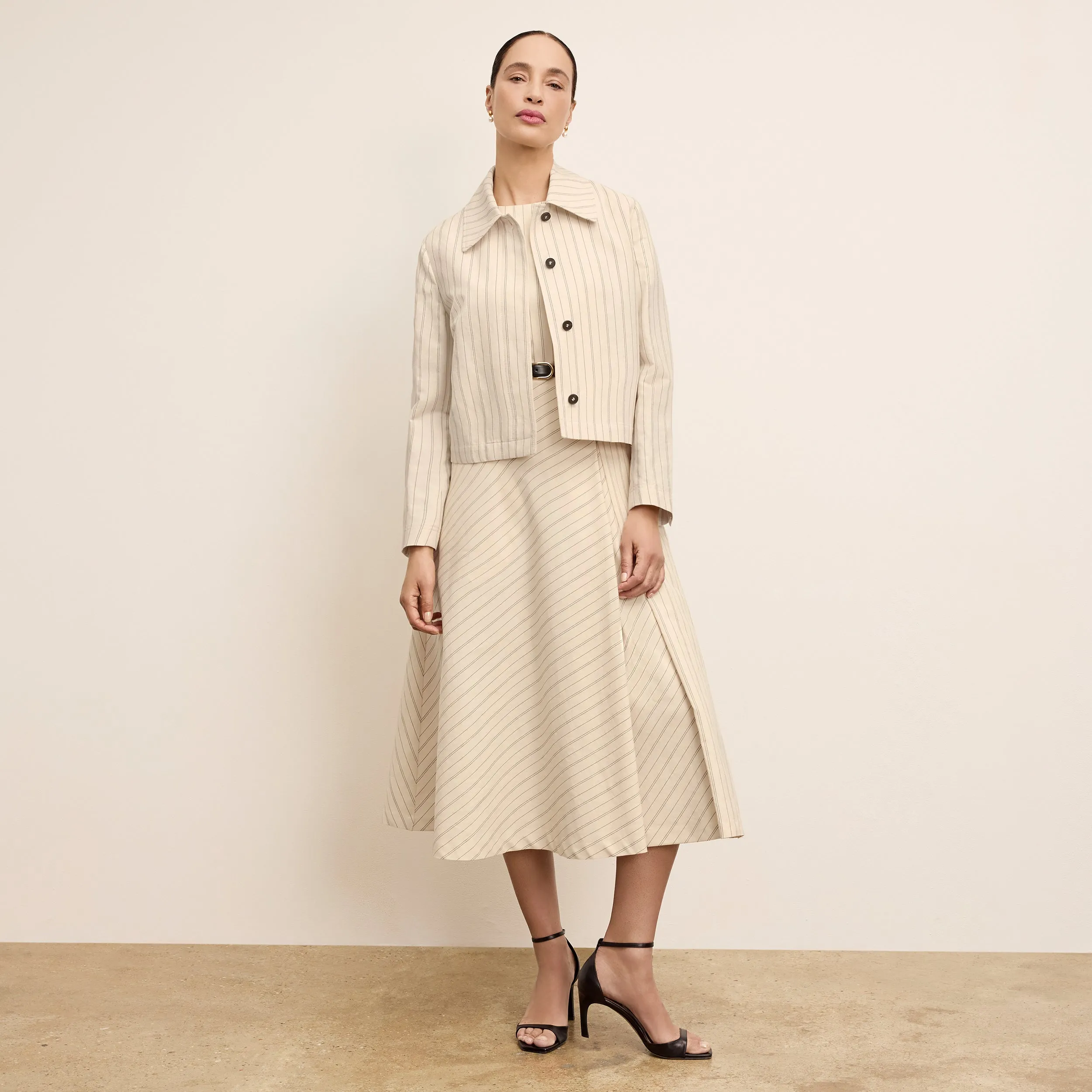 Nicky Jacket - Breeze Stripe :: Ecru/Navy Versatile Layering Piece Comfortable fit Flatlock Seam Design