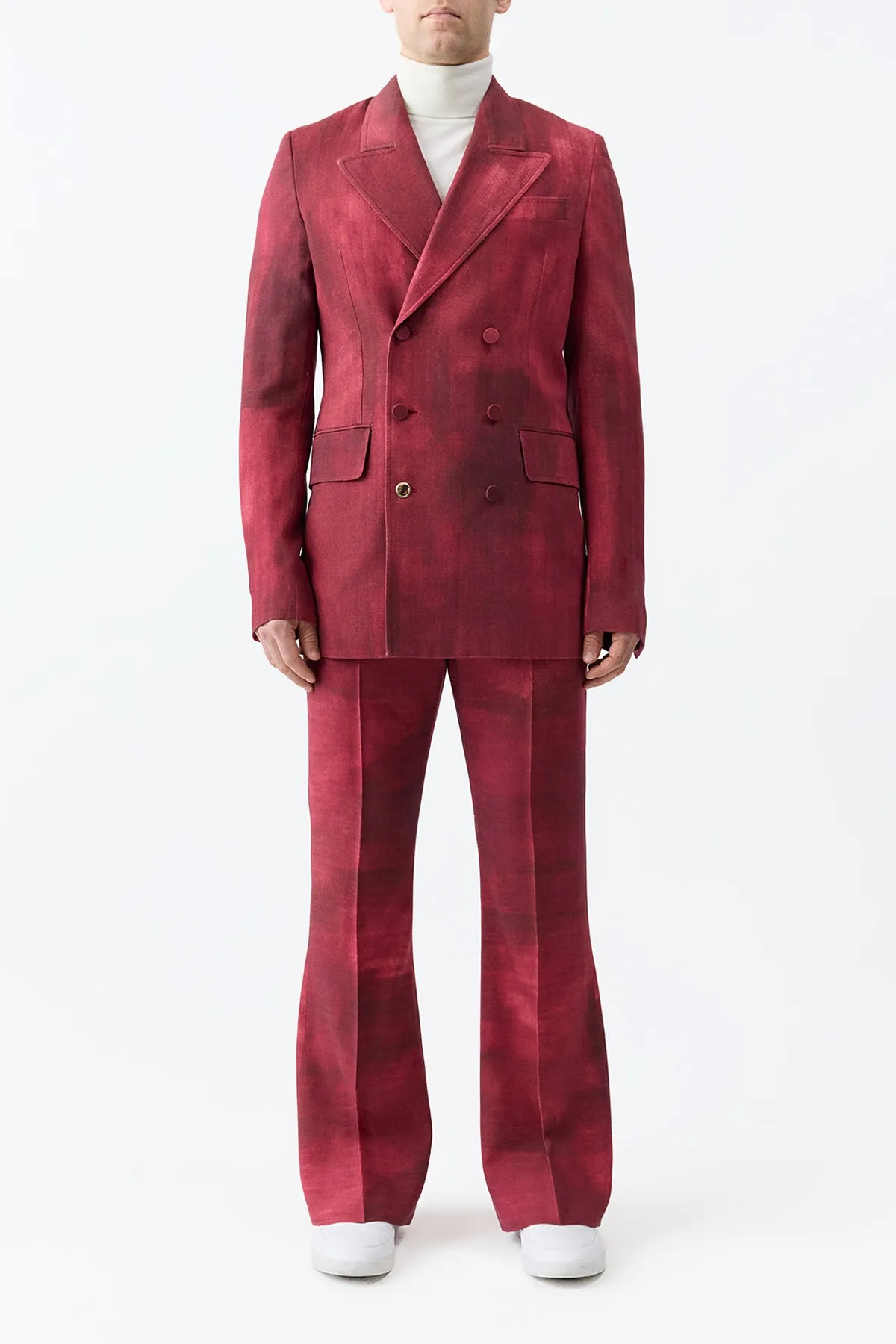 Basic Travel Fit Nico Blazer in Bordeaux Virgin Wool