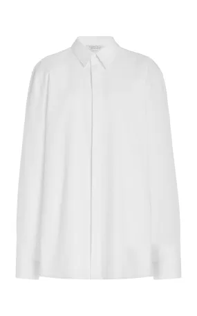 Nicolas Shirt in White Sea Island Cotton AthleisureCompatible High Collar Design
