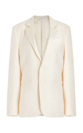 Nicolson Jacket in Ivory Wool Silk Cady Seamless Pocket Integration