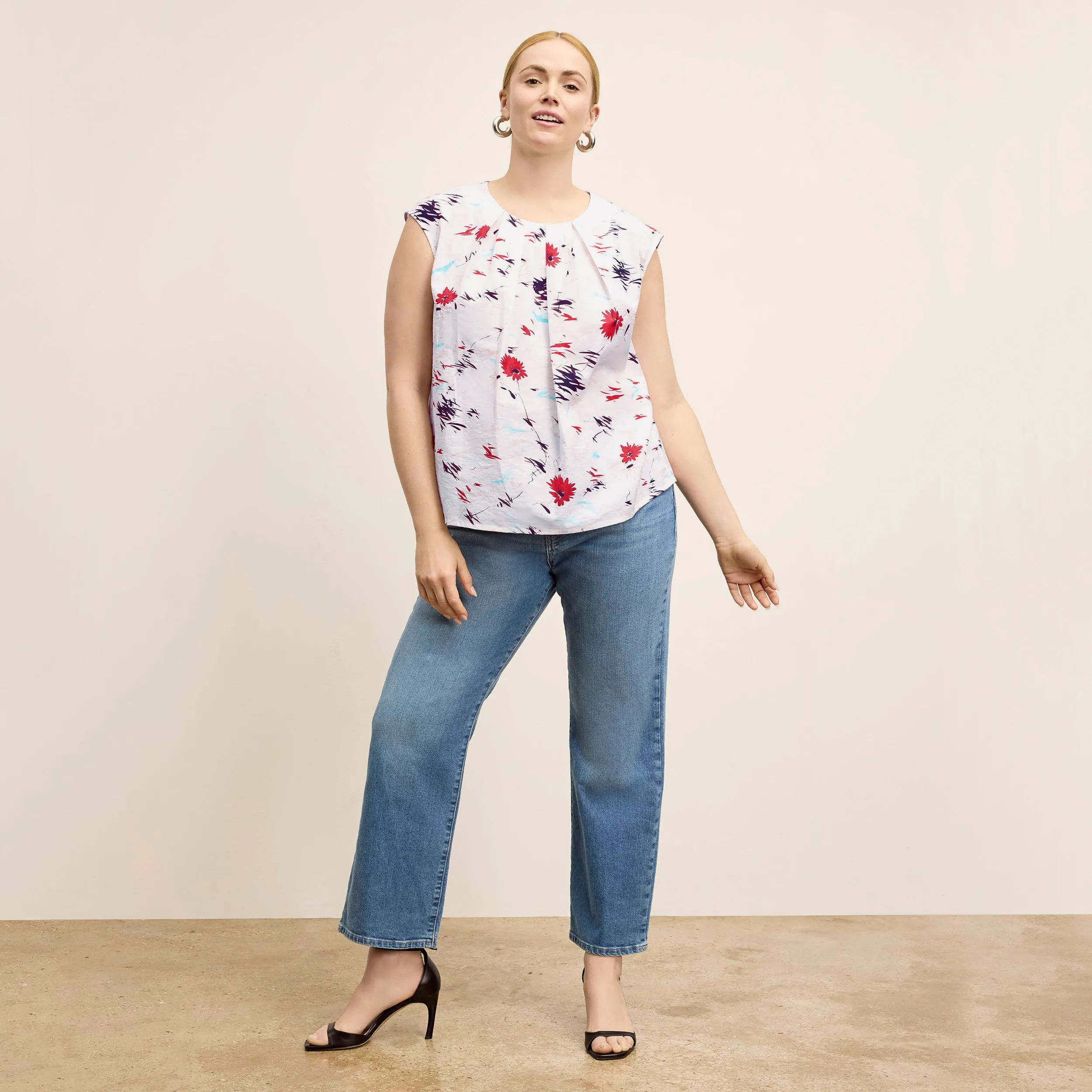 Earthy Tone Colorways Nika Summer Friday Top - Printed Voile :: Brushed Floral