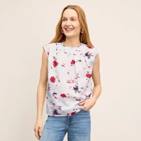 Heather Effect Finish Nika Summer Friday Top - Printed Voile :: Brushed Floral