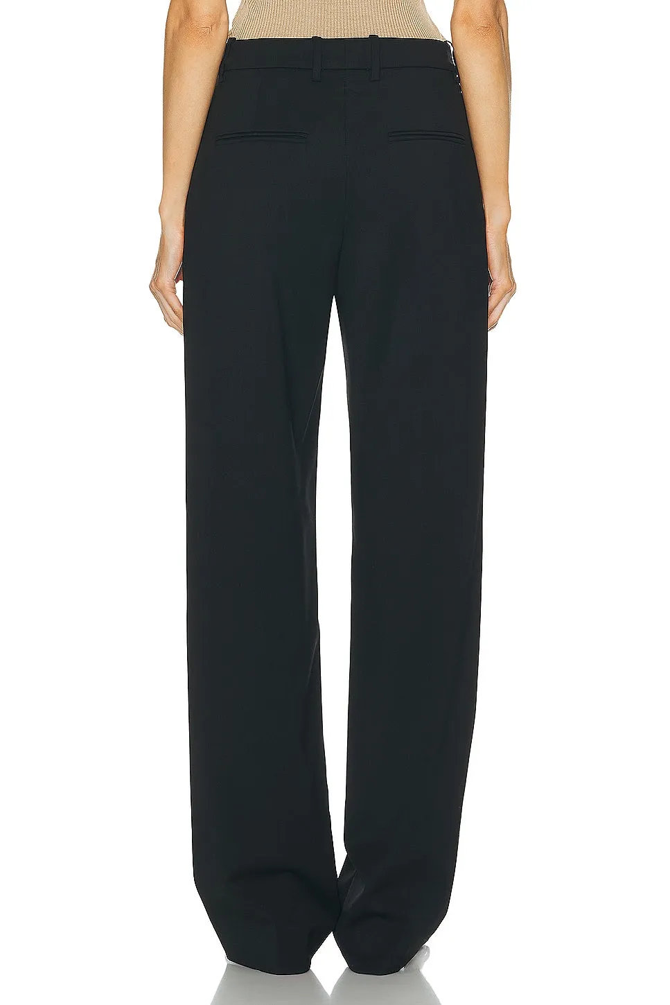 NILI LOTAN ALPHONSE PLEATED TAILORING PANT Sheer Overlay Material Lightweight Knit
