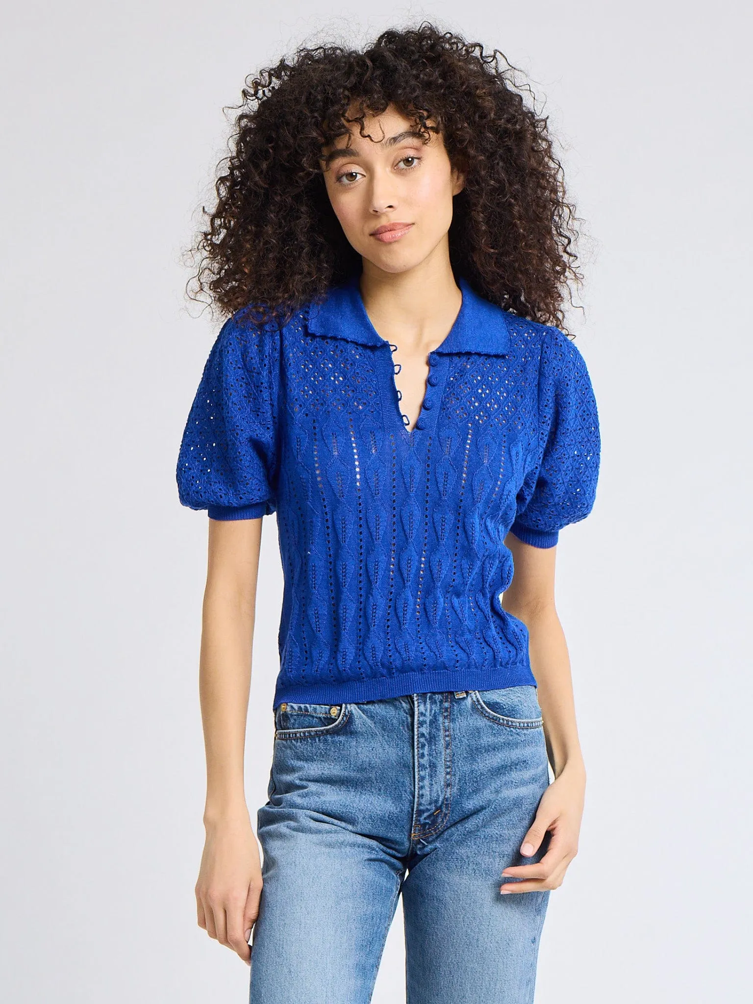 Summer Polo Nina Henley in Cobalt