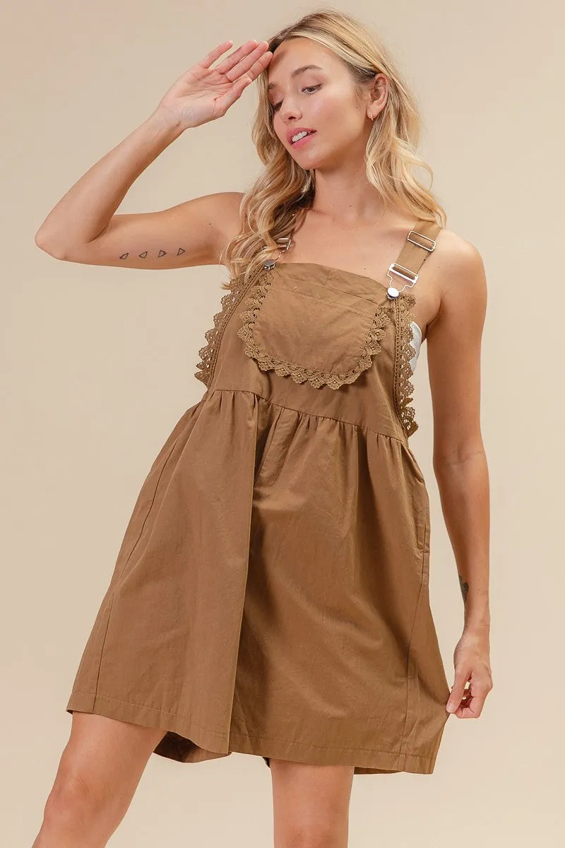 AntiSnagZippers Side zipper IB1333G-01 | BACK PATCH POCKET LACE SHORTALLS