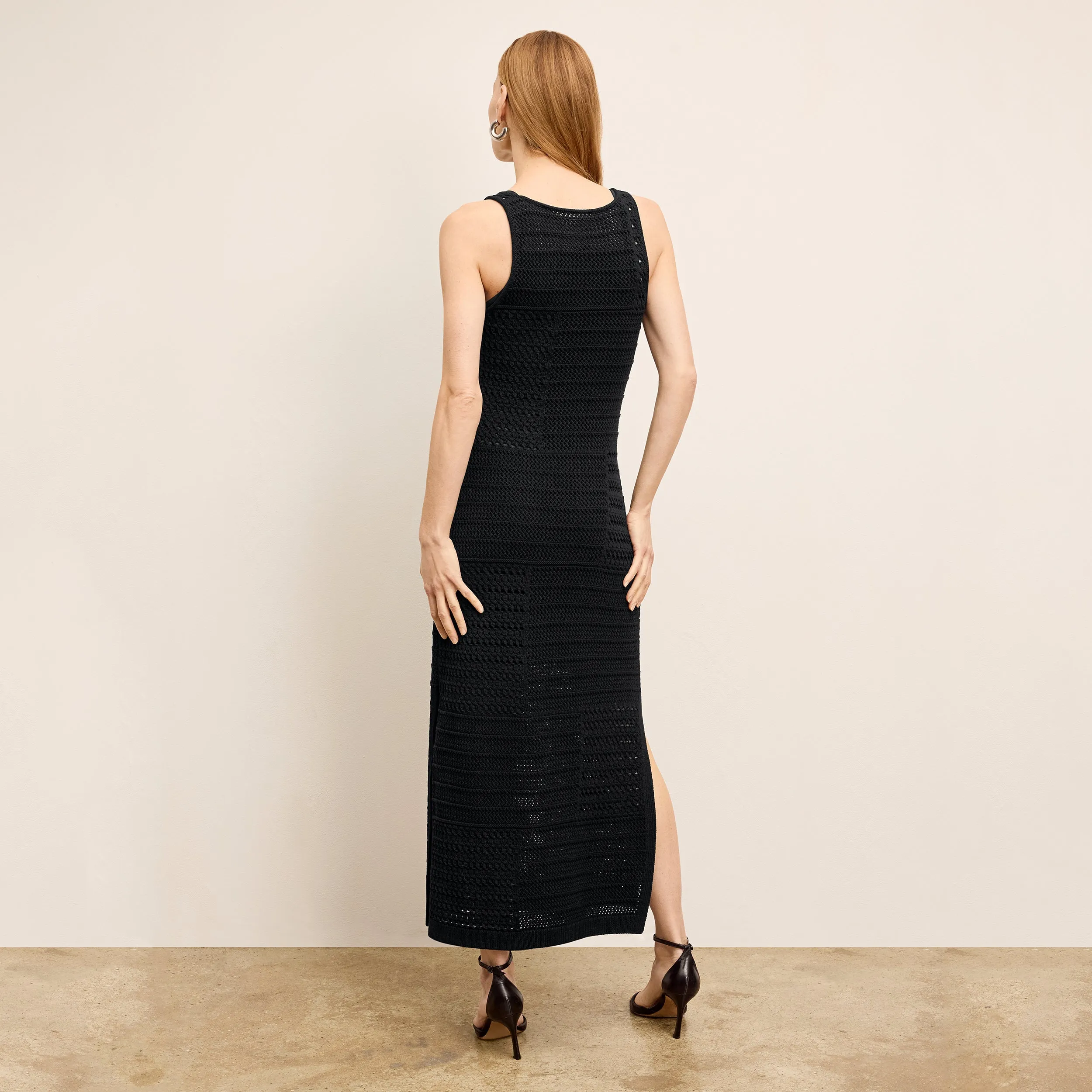 Loungewear Friendly Fina Dress - Crochet Knit :: Black
