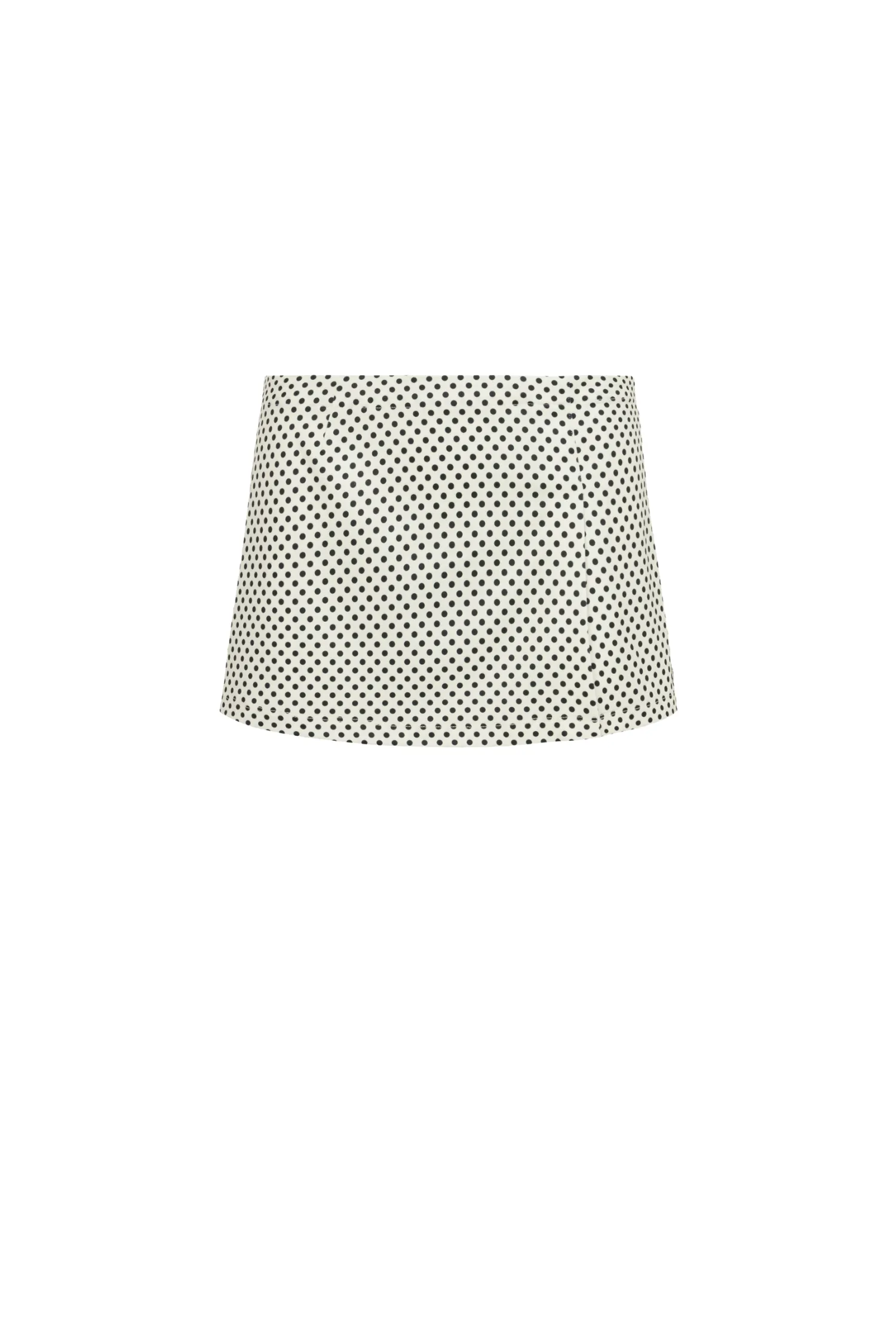 Tapered Cut Flexible Waistband MICRO MINI SKIRT - BUTTER POLKA DOT