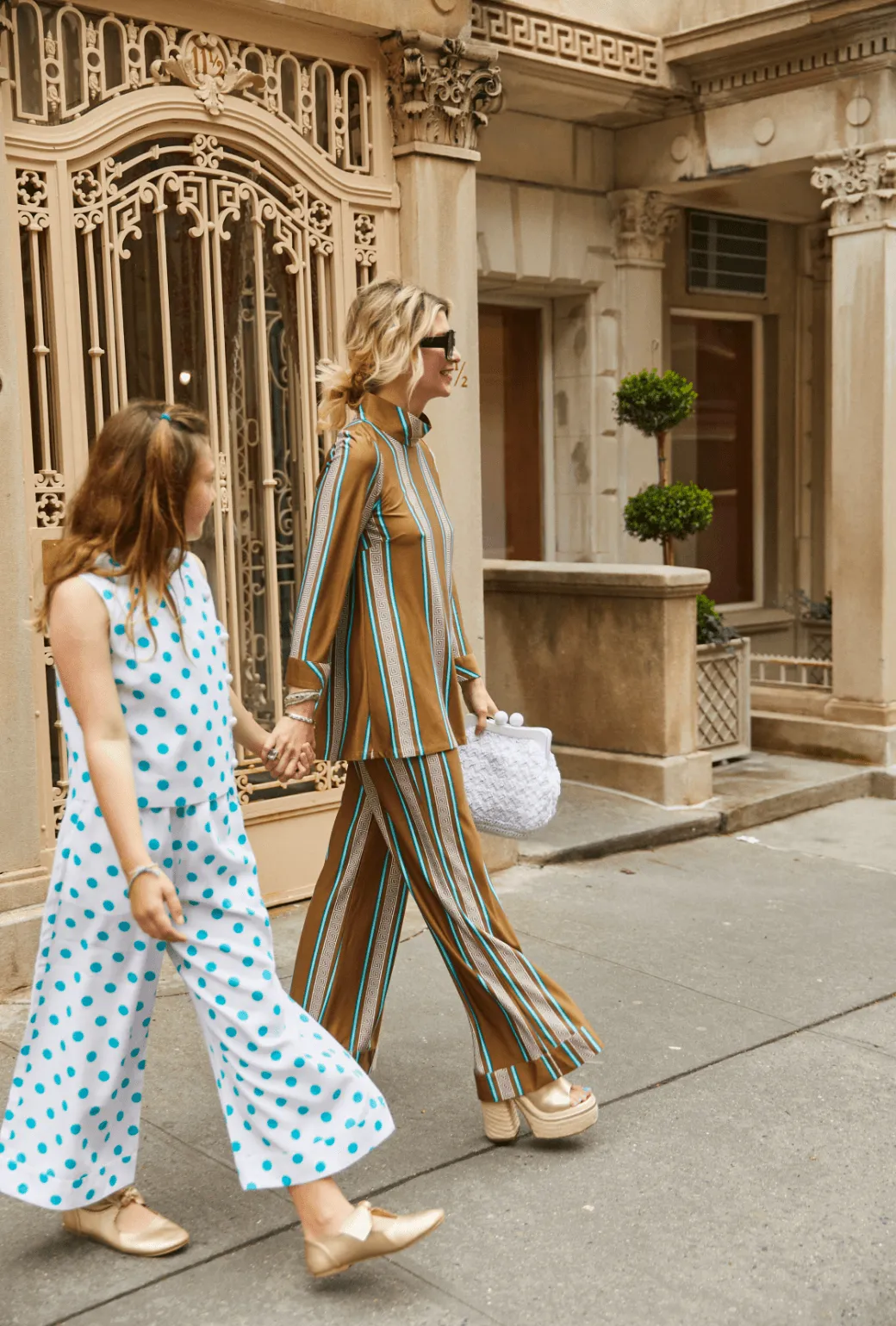 SAMPLE - Elastic Waist Trousers - Greek Key Anti Pilling Finish