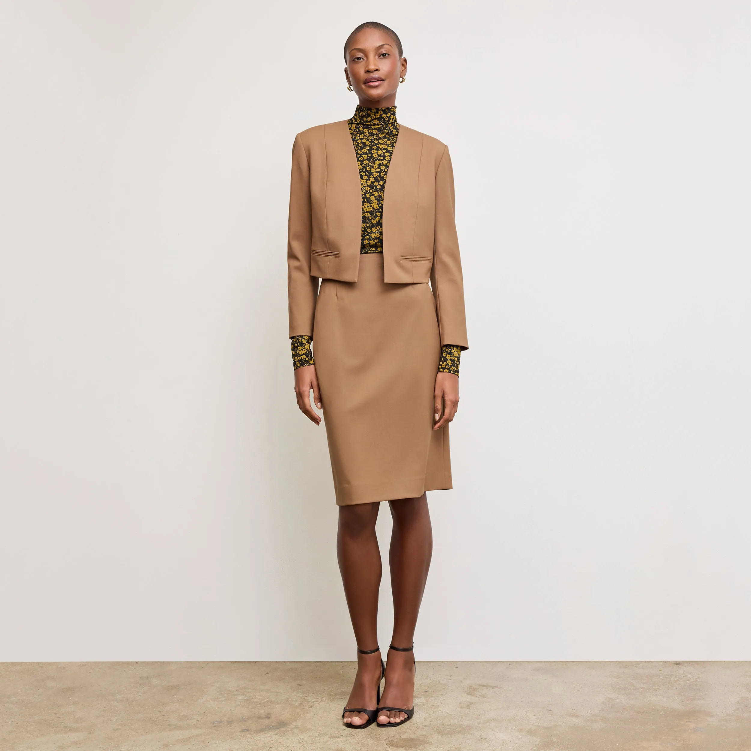 Neale Jacket - Wool Twill :: Camel Multi Purpose FlexibleKnit Layered Panel Design