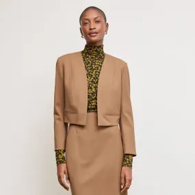 No Snag Zipper Design Neale Jacket - Wool Twill :: Camel LayeredCuff Sun Protection Fabric