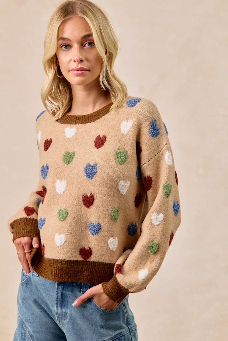 Soft Weather Wear Weatherproof Barrier IT4720-01 | HERAT PATTERNED COZY SWEATER TOP