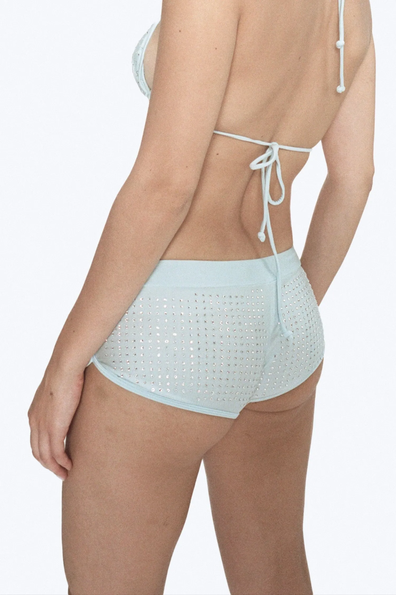 HighNeck WrinkleResistantWeave FRANKIE SHORT - BABY BLUE