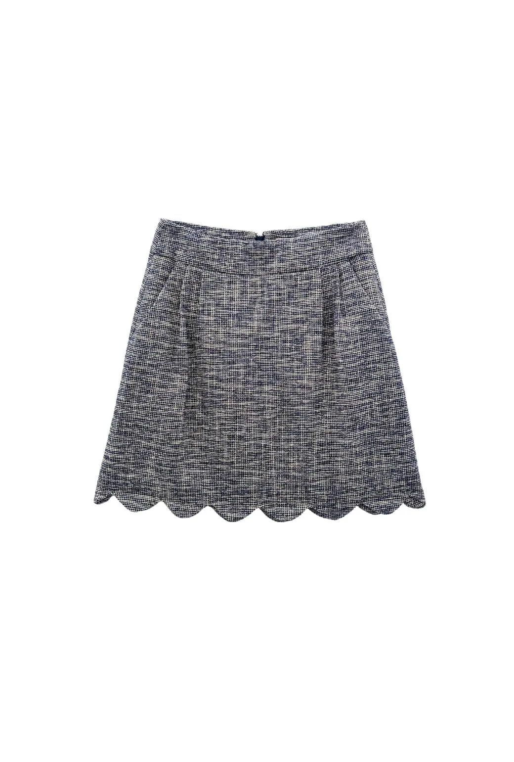 The Scallop Mini - Navy Tweed Seasonless wear