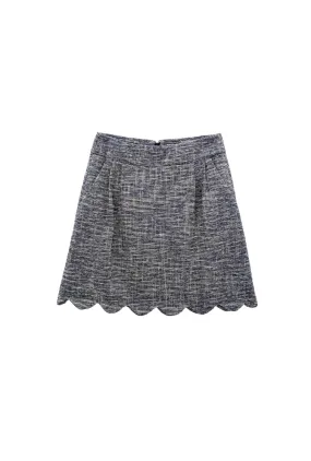 The Scallop Mini - Navy Tweed Seasonless wear