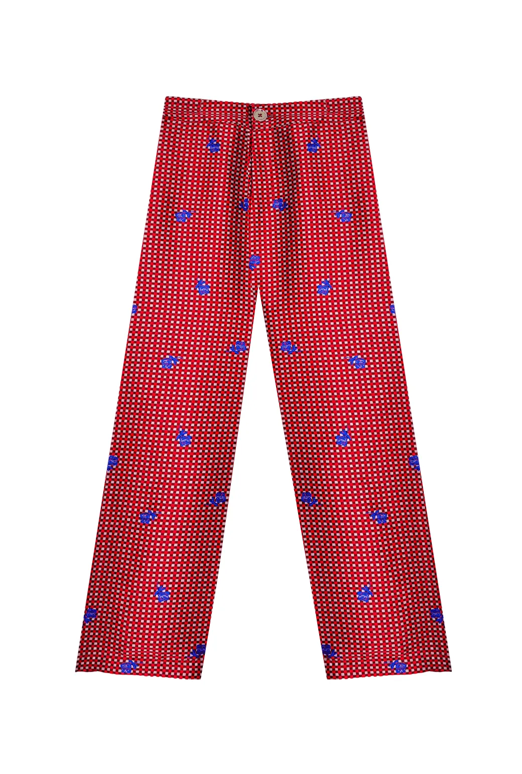 SAMPLE - Le Culottes - Gingham et Rose Breathable Weave Fabric