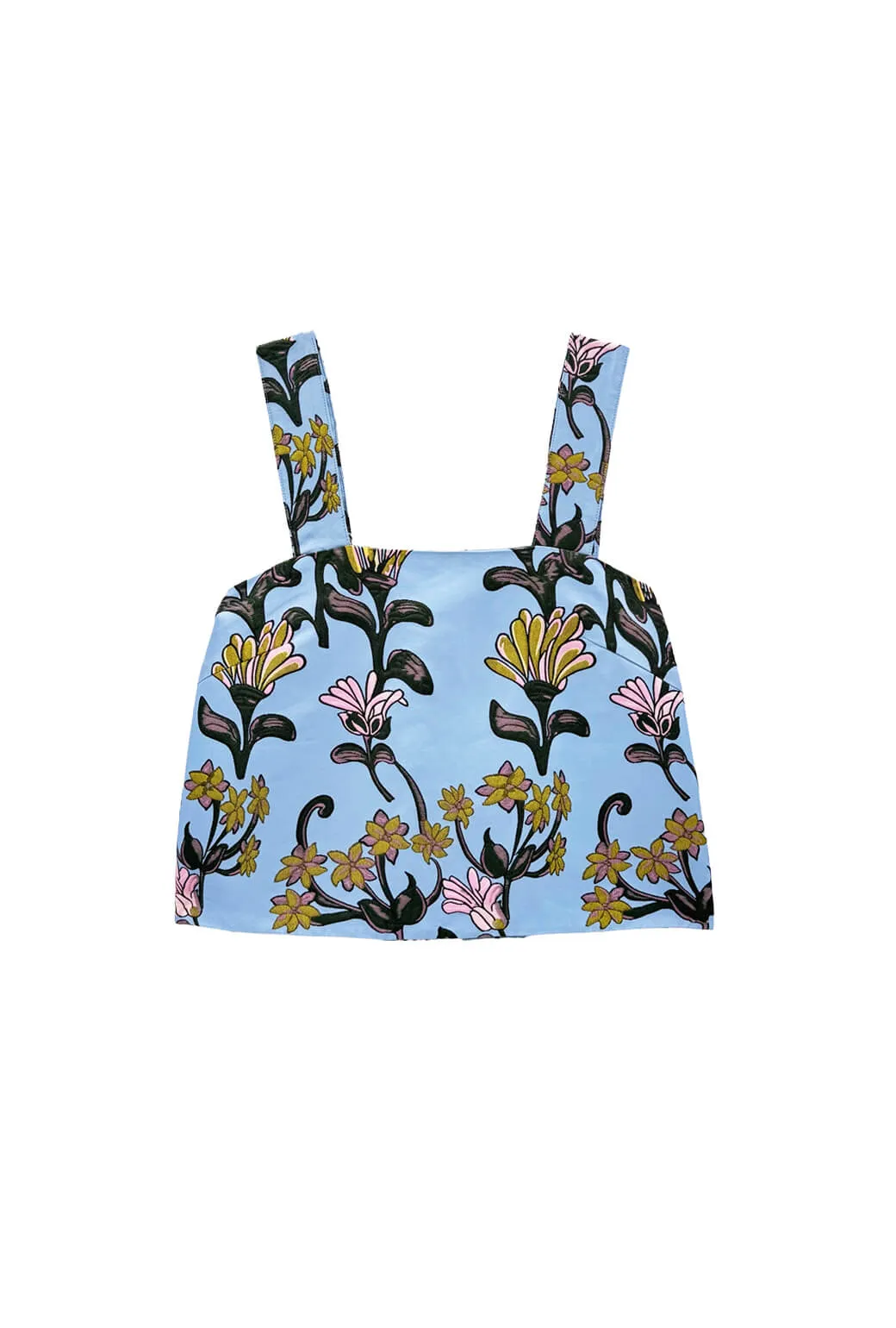 AntiMicrobialLining Bound Edges The Pillar Top - Powder Blue Vines