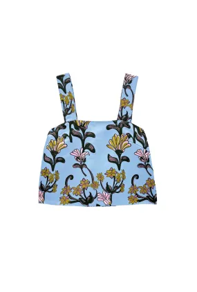 AntiMicrobialLining Bound Edges The Pillar Top - Powder Blue Vines