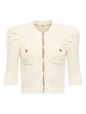 L'AGENCE DELILAH CROPPED CARDI Stretch Weave Construction
