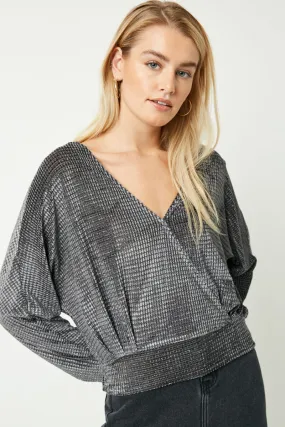 Surplice Textured Velvet Top SlubTexture Modern Look