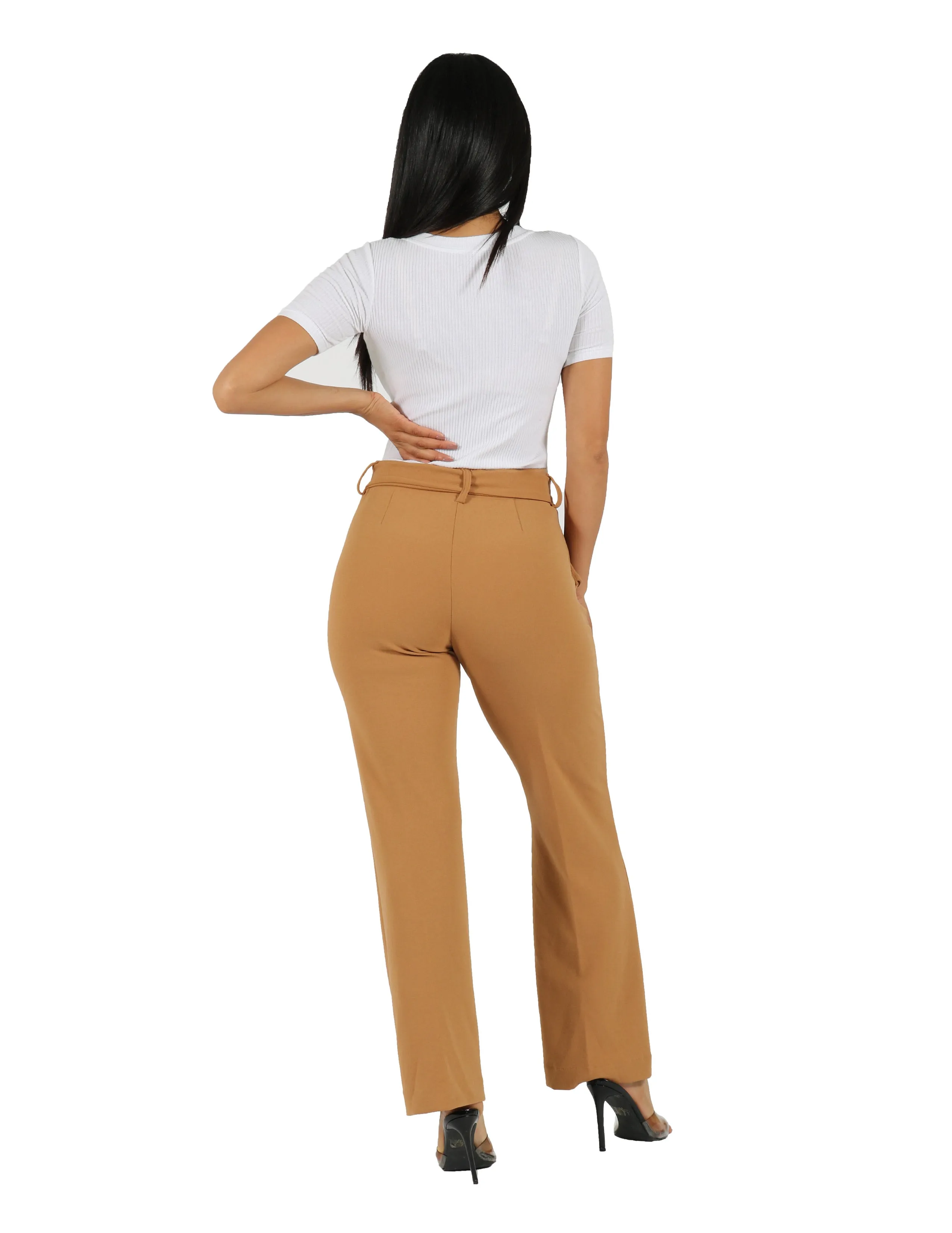 Reinforced Stress Points Layered Protection Made For Her Knit Crepe High Rise Wide Leg Pants