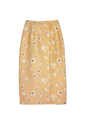 Tapered Leg Design SAMPLE - The Whitney Wrap Skirt - Desert Sand Brocade