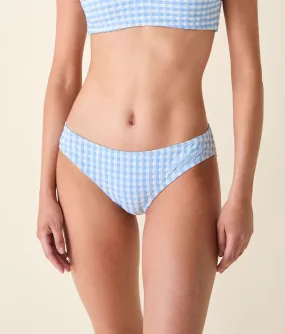 The Classic Bikini Bottom - Crinkle Gingham - Sky Gingham Stretchy-Material