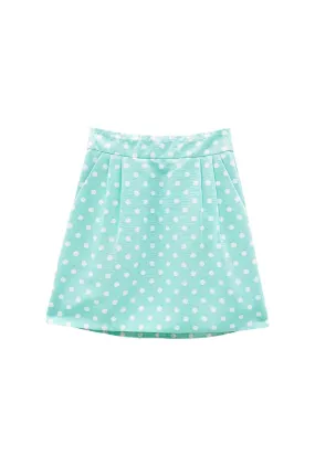 Core Essential Run for the Roses Maggie Mini Skirt - Aqua Dot