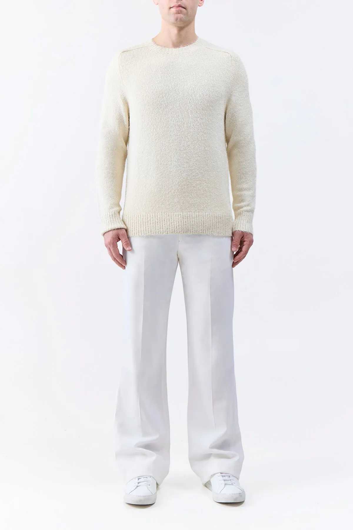 Everyday Neutral Shorehan Knit Sweater in Ivory Silk Cashmere