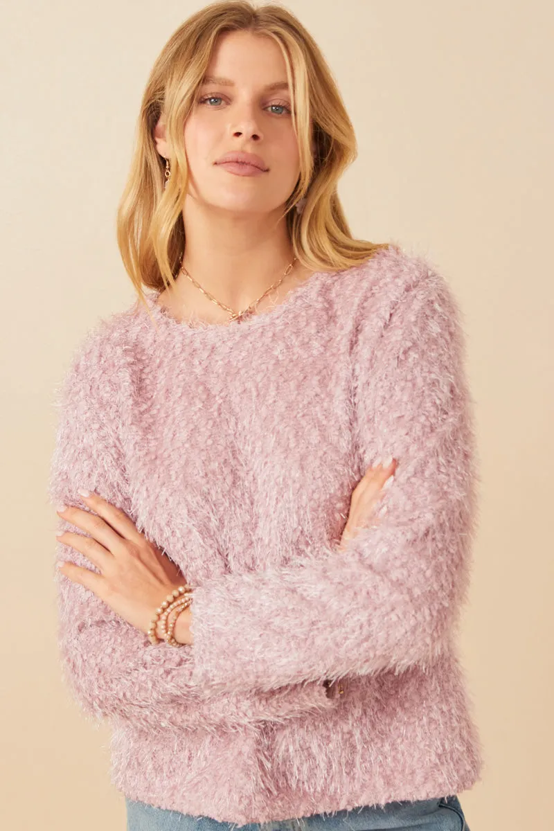 Fringe Detail Spangle Long Sleeve Top Double Needle Stitching Odor Control Technology