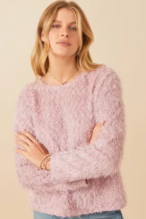 Layered Neckline Details Built In Filter Layer Fringe Detail Spangle Long Sleeve Top