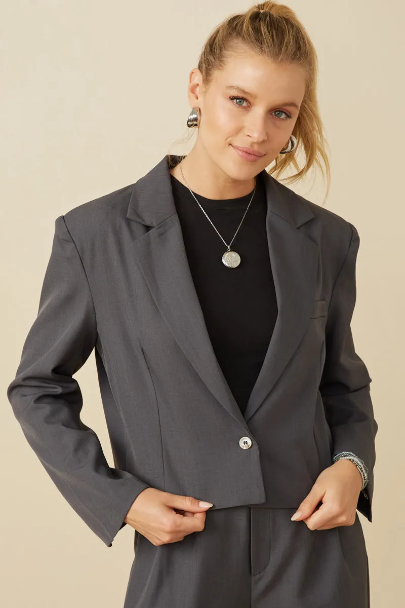 Outdoor Adventure Wear One Button Cropped Blazer
