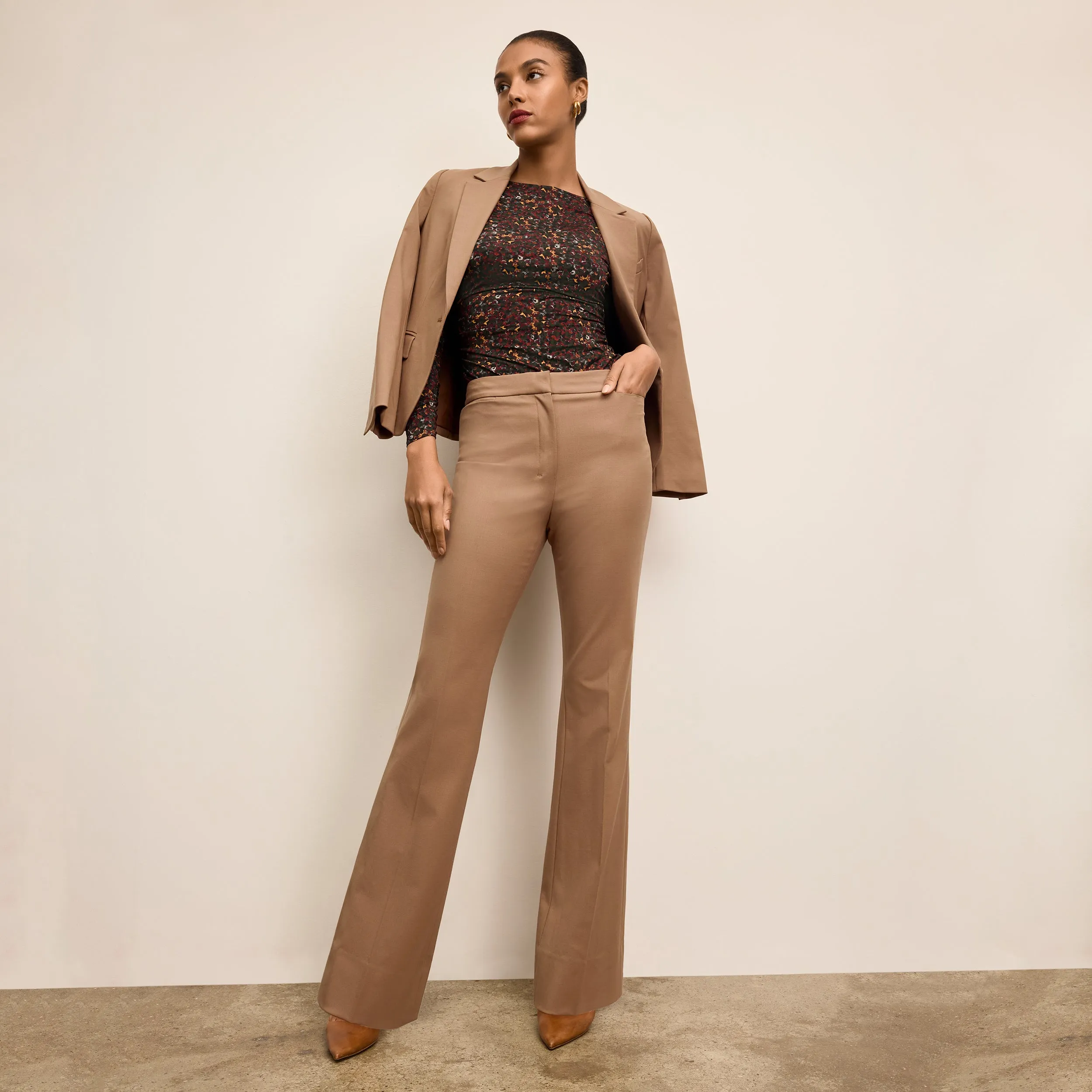 Percy Stretch Top - Printed Jersey :: Autumn Floral Brushed Microfiber Surface Athletic Wear