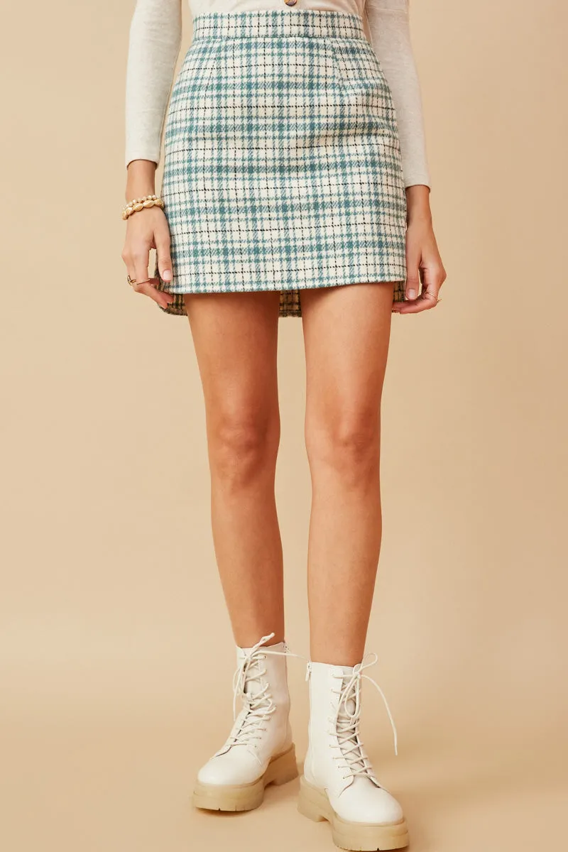Flannel Zip Up Skirt Lightweight Material Mid-rise fit