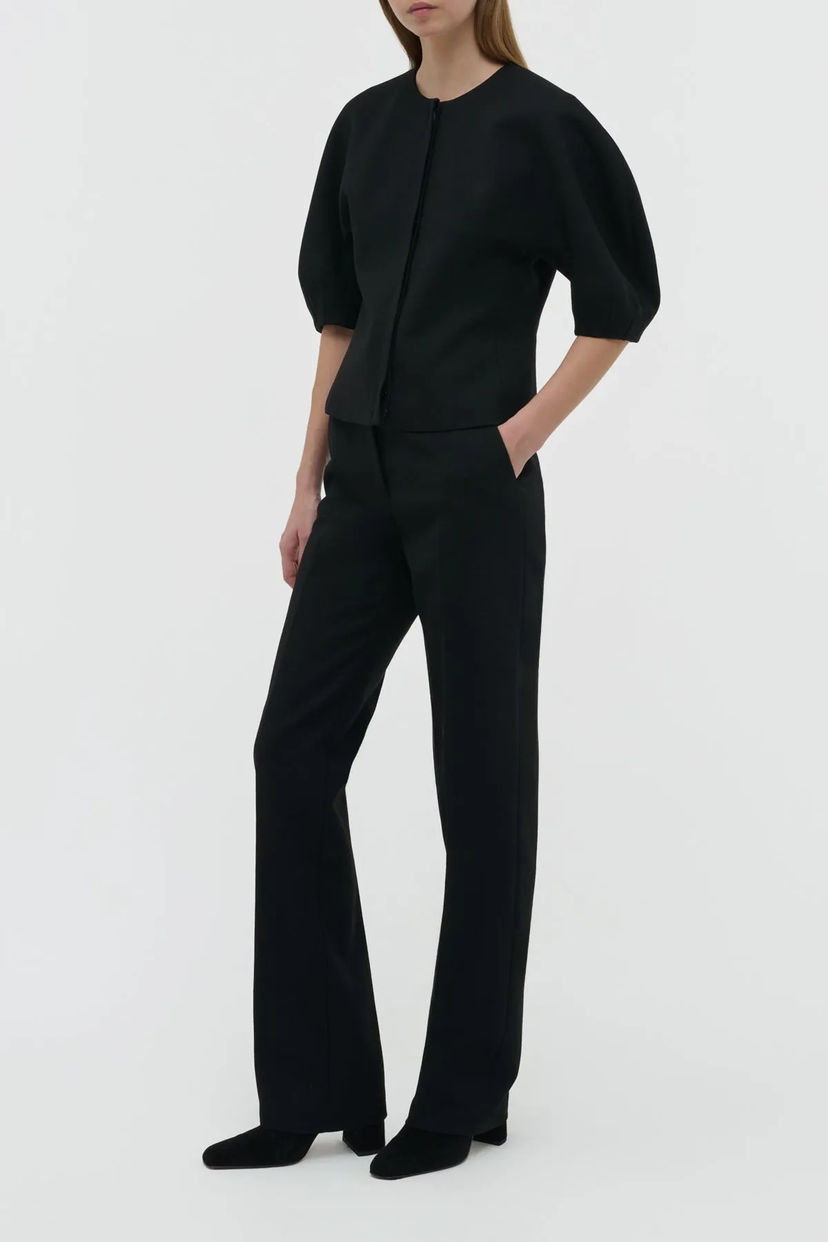 Cecilia Pant in Black Recycled Wool UVProtection Coating