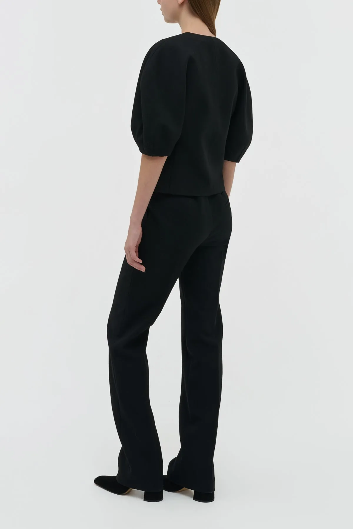 SlipResistant Cecilia Pant in Black Recycled Wool
