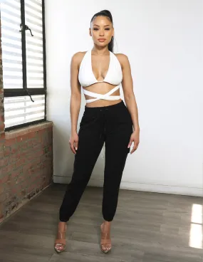 Trendsetter Knit Crepe Cargo Pocket Jogger Outdoor Ready