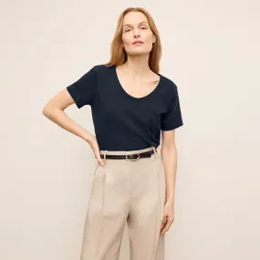 Kenya T-Shirt - Organic Cotton Slub :: Dark Navy Yarn Dyed Pattern Cloth