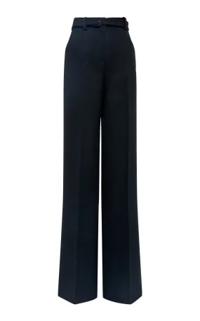 Norman Wide-Leg Pant in Black Recycled Virgin Wool Versatile Layering Piece