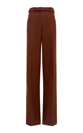 NoSlip Grip StaticResistantFabric Norman Wide-Leg Pant in Cognac Recycled Virgin Wool