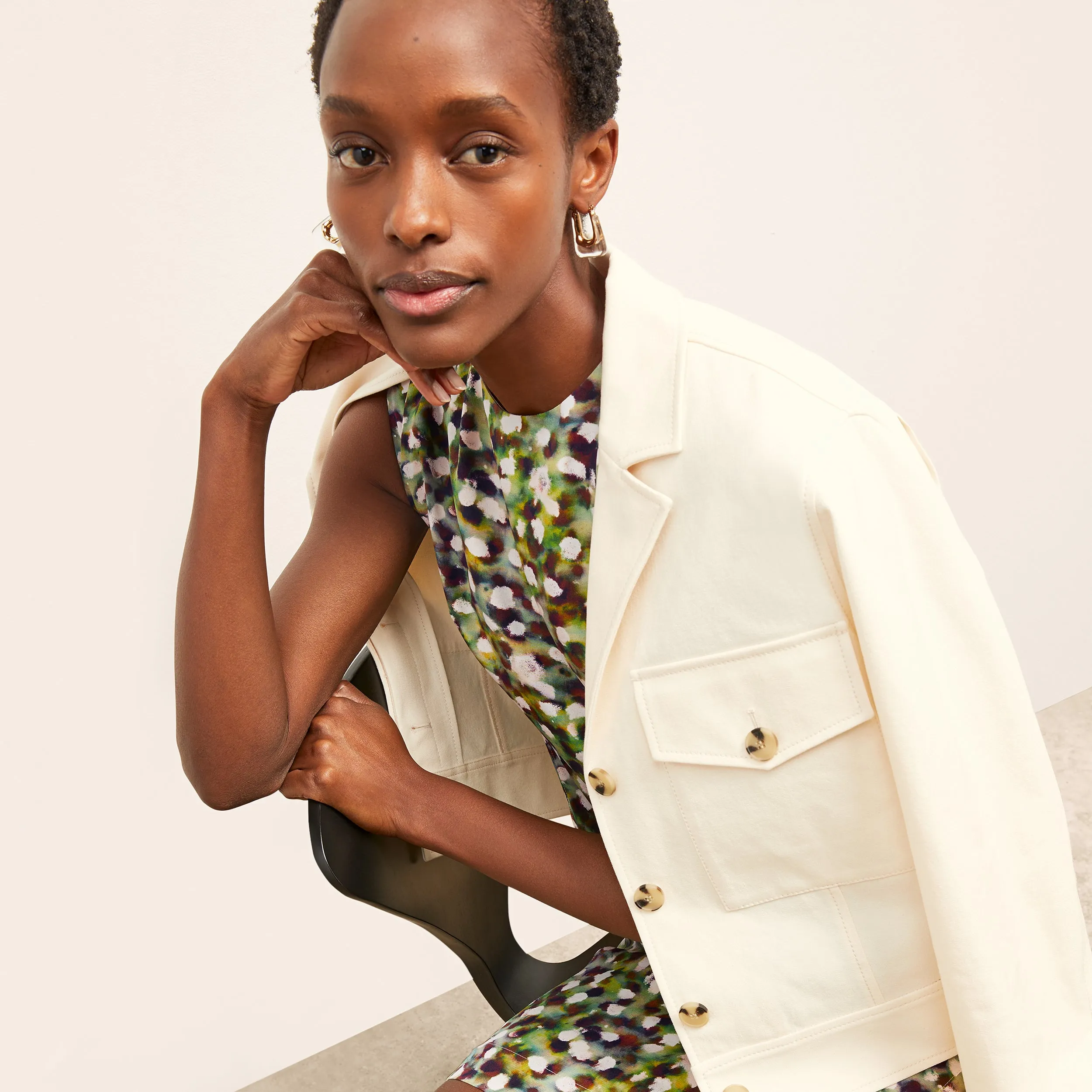 NaturalFiberBlend Garment Washed Softness Maaza Dress - Washable Silk :: Spotlight Print